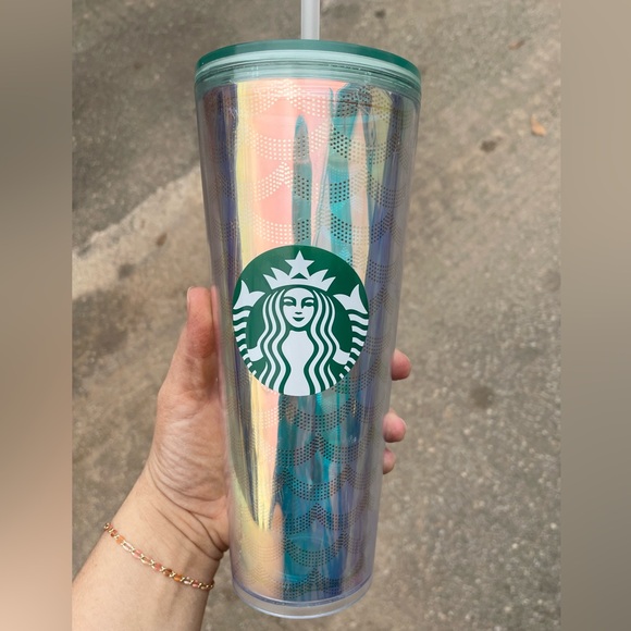 Starbucks Other - Starbucks Mermaid Tumbler 24 fl oz Iridescent Siren Scales Venti Cold Cup